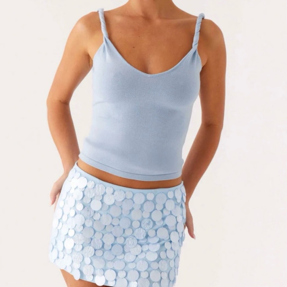 Peppermayo Light Blue Movie Star Mini Skirt Sz Medium